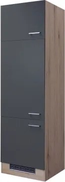 Kuchynská skriňa pre vstavanú chladničku Tiago,dub san remo/sivá,60 cm%