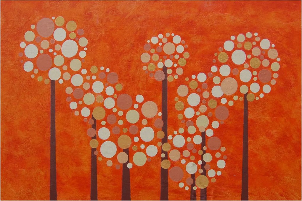 Obraz - Oranžový les (90x60 cm)