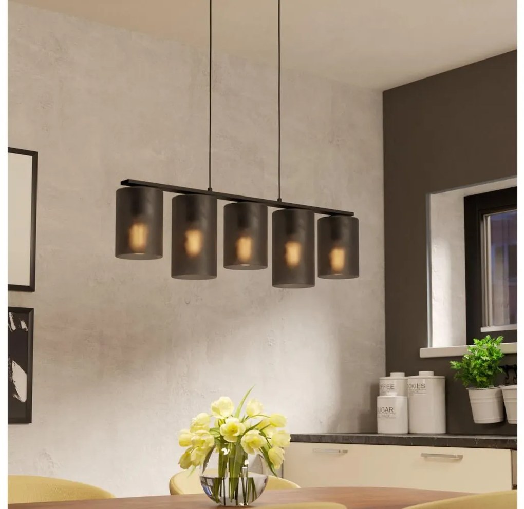 Eglo 901163 - Luster na lanku COLOMERA 5xE27/40W/230V šedá