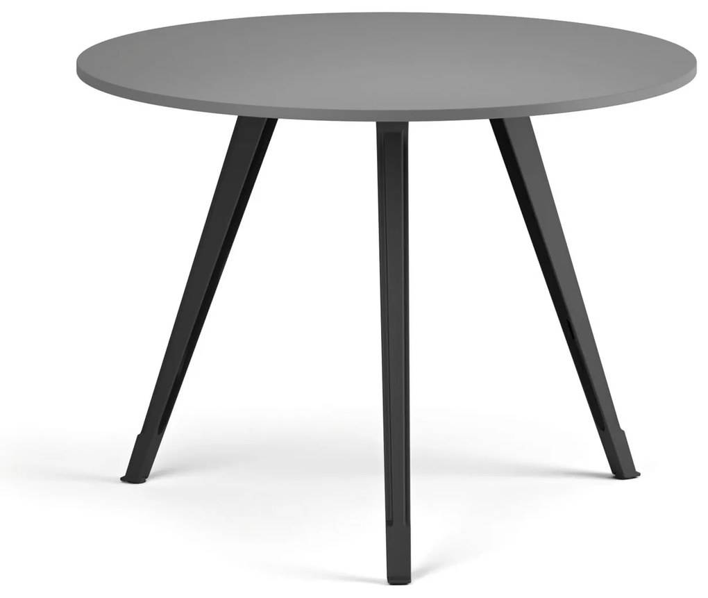Konferenčný stôl PRIMO ZEN, priemer 100 cm, čierna podnož, grafit