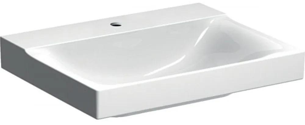 GEBERIT Xeno2 závesné umývadlo s otvorom, bez prepadu, 600 x 480 mm, biela, s povrchovou úpravou KeraTect, 500.530.01.1