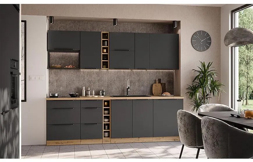 Kuchynská linka Aria GR/AR 255 cm bez kuchynskej dosky