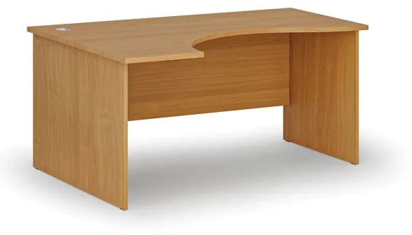 Ergonomický kancelársky pracovný stôl PRIMO WOOD, 1600 x 1200 mm, ľavý, buk