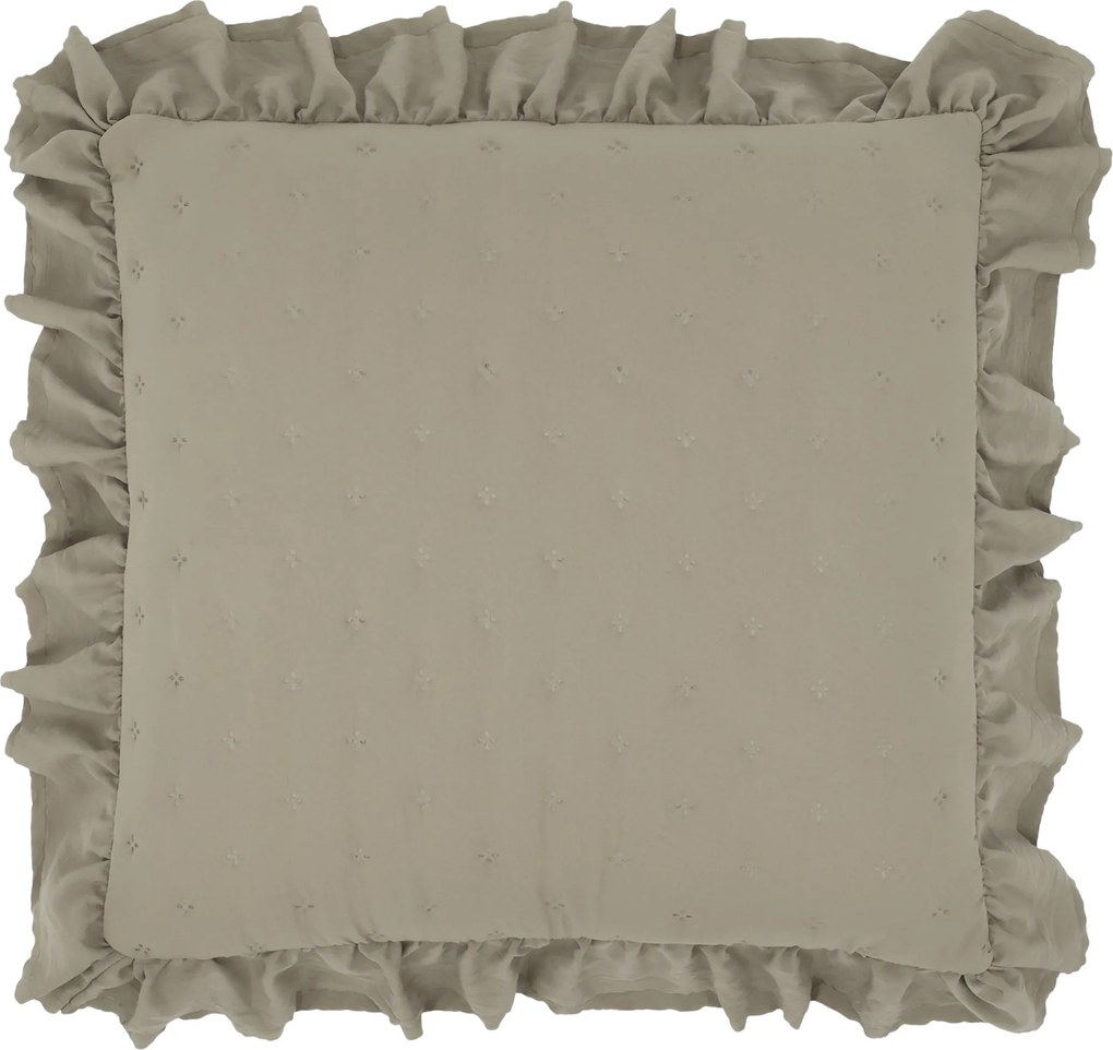 Taupe obliečka na vankúš s volánikovým okrajom Aix Soft – 50*50 cm