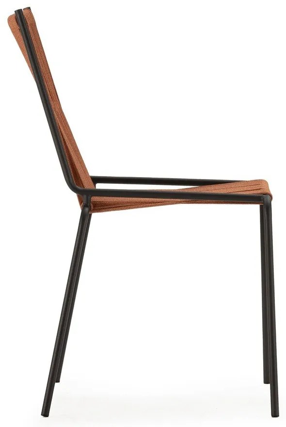 Terakotové kovové stohovateľné jedálenské stoličky v súprave 2 ks Emily – Marckeric