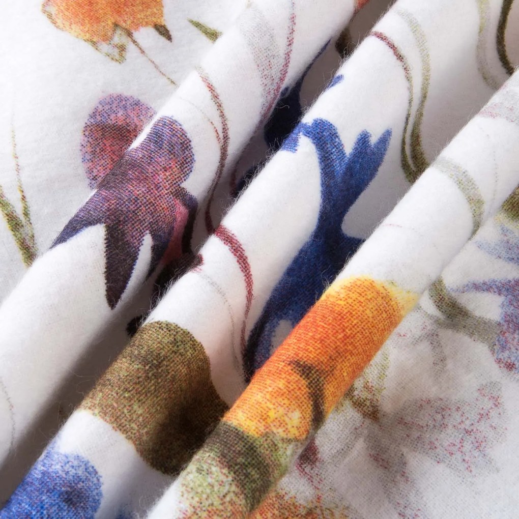 FLANELOVÉ OBLIEČKY FLANELOVE 180X200 CM, 2KS 70X80 CM KVETY