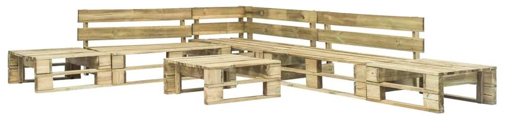 vidaXL 6-dielna záhradná sedacia súprava, palety, drevo