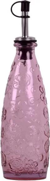 Ružová sklenená fľaša s lievikom Ego Dekor Flora