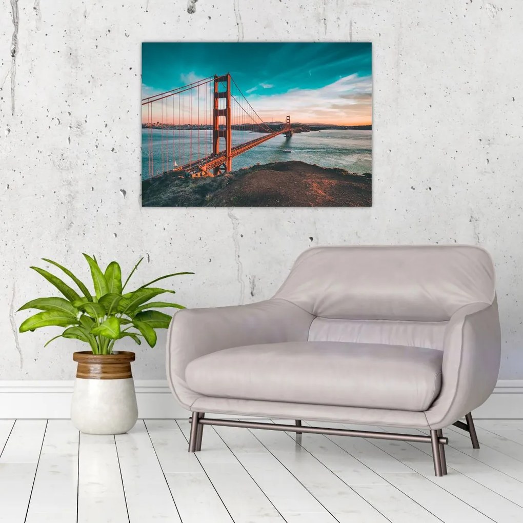 Sklenený obraz- Golden Gate, San Francisco (70x50 cm)