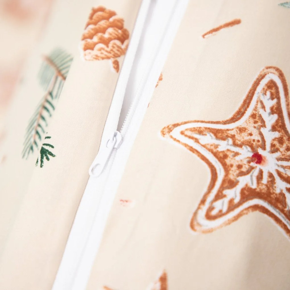 Posteľná obliečka Microfibre Gingerbread 200x220/2×70x80 cm – vianočný motív, mikrovlákno, zips
