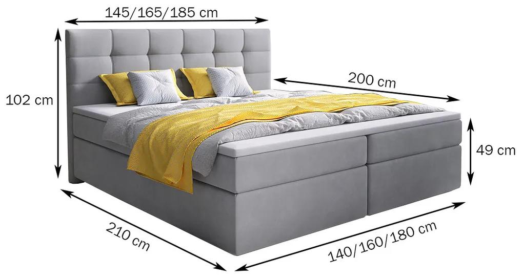 Čalúnená posteľ boxspring GLOS, 160x200, cosmic 100