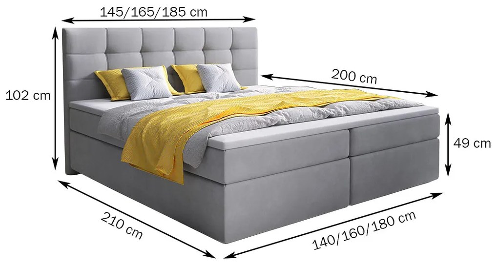 Čalúnená posteľ boxspring GLOS, 160x200, sawana 24