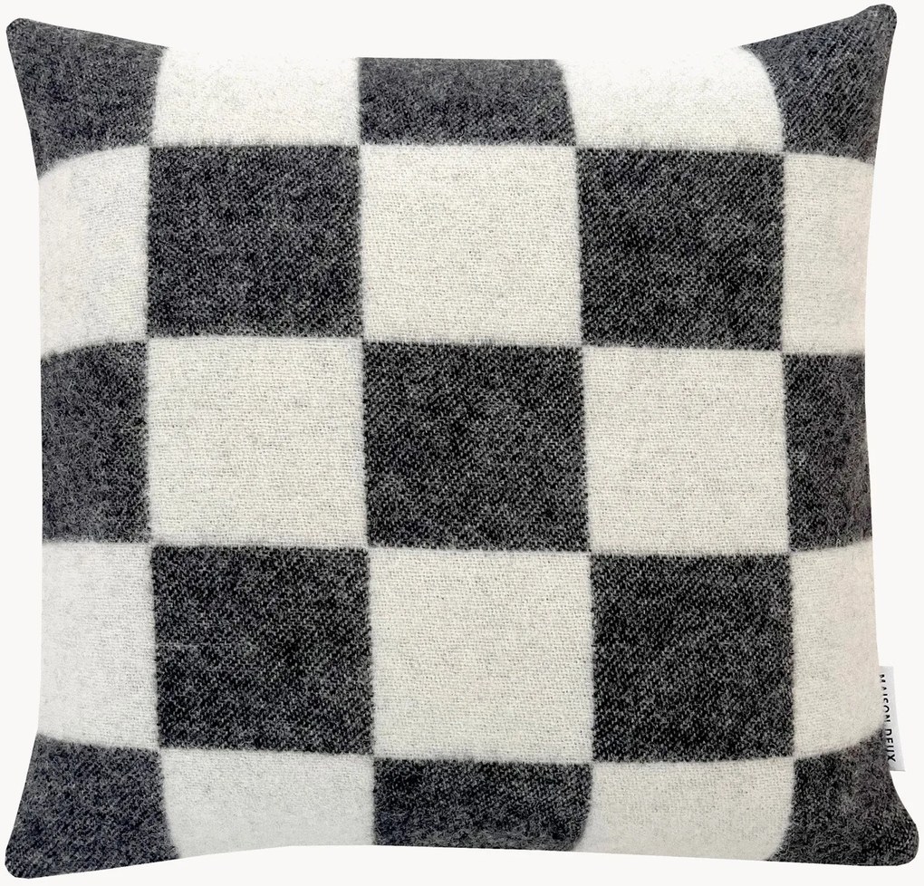 Vlnený poťah na vankúš so šachovnicovým vzorom Level Up