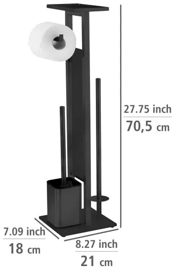 WENKO 71558800 - WC súprava DEBAR 21x70,5 cm nerez/čierna