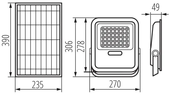 Kanlux 36607 - LED Reflektor so sol. panelom a senz. 15W/15000 mAh 3,2V IP65 +DO
