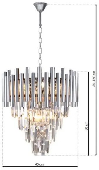 Krištáľový luster na reťazi MADISON 9xE14/40W/230V chróm