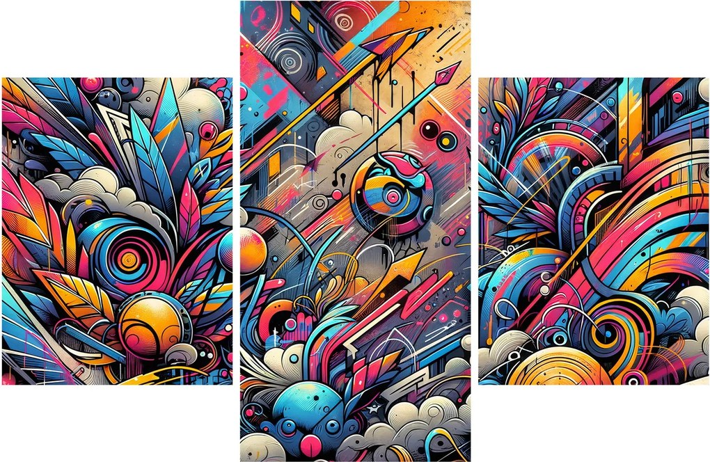 Obraz - Pestrofarebné graffiti (90x60 cm)