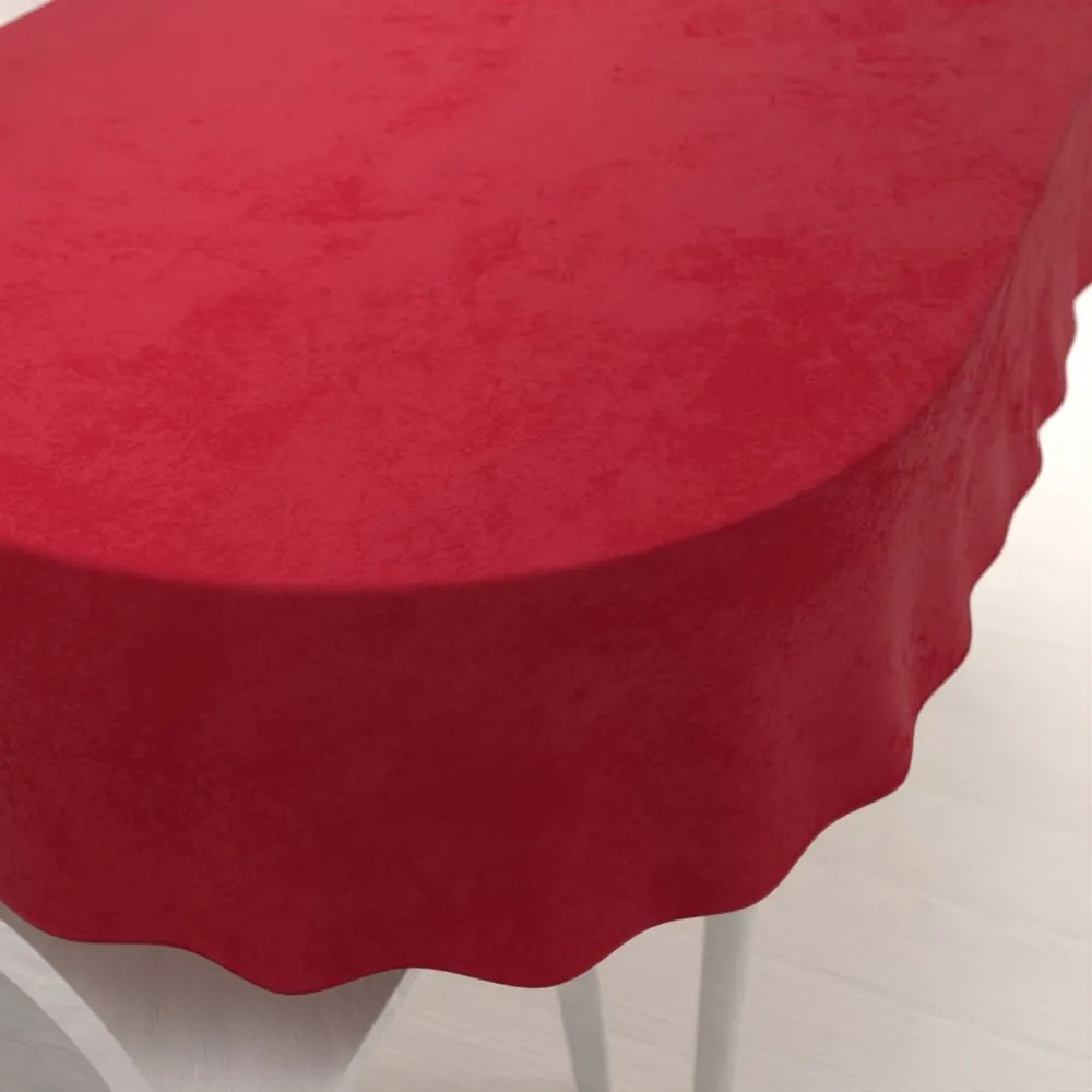 Biante Veľký zamatový oválny obrus Velvet Premium SVP-038 Sýto červený 180x260 cm