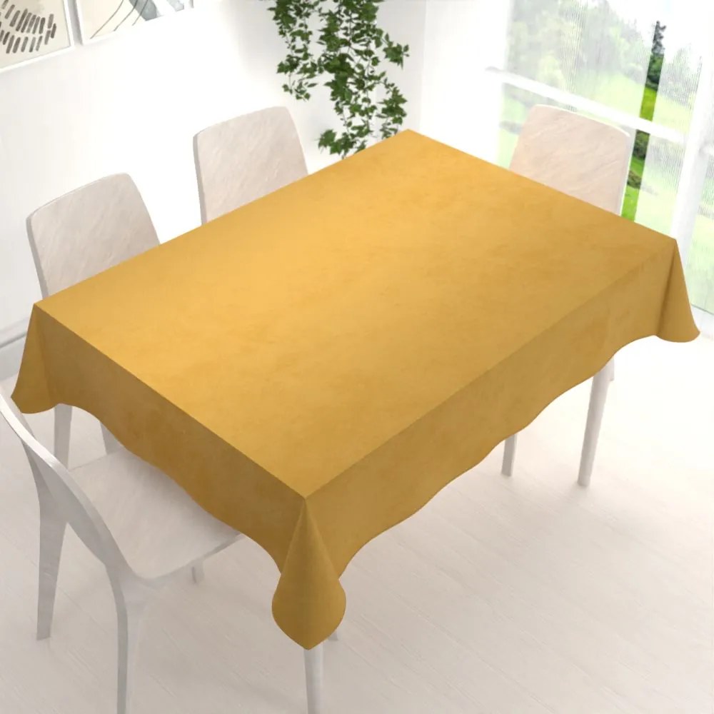 Biante Zamatový obdĺžnikový obrus Velvet Premium SVP-009 Horčicový 140x180 cm