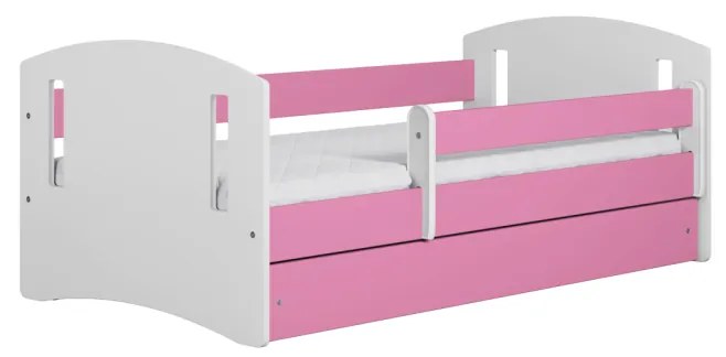 Kocot kids Detská posteľ Classic II ružová, varianta 80x180, se šuplíky, s matrací