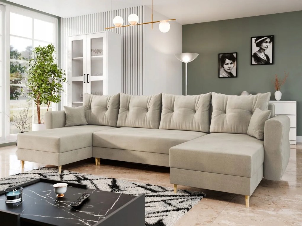 Rohová sedacia súprava U Selva U (svetlobéžová)