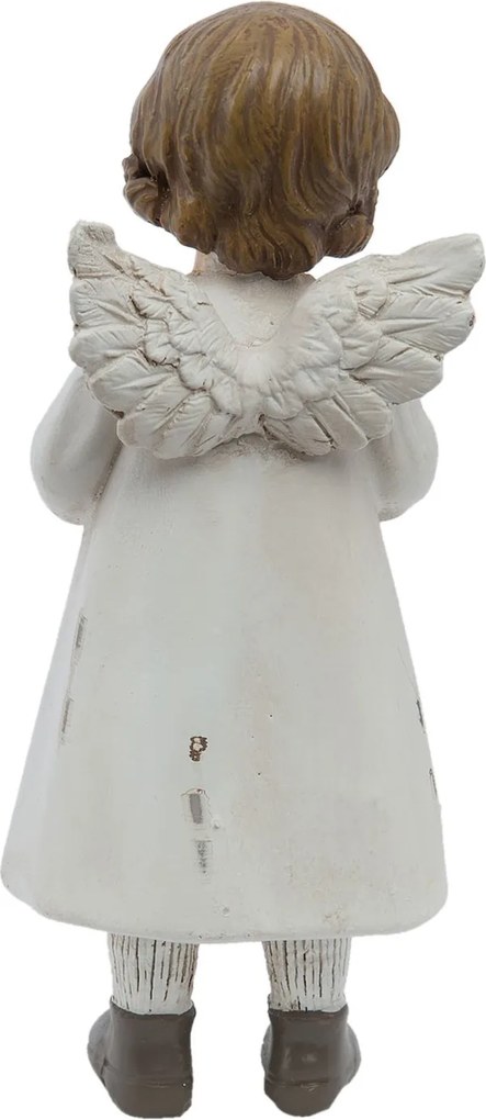 Biely anjelik s koníkom - 6 * 5 * 14 cm