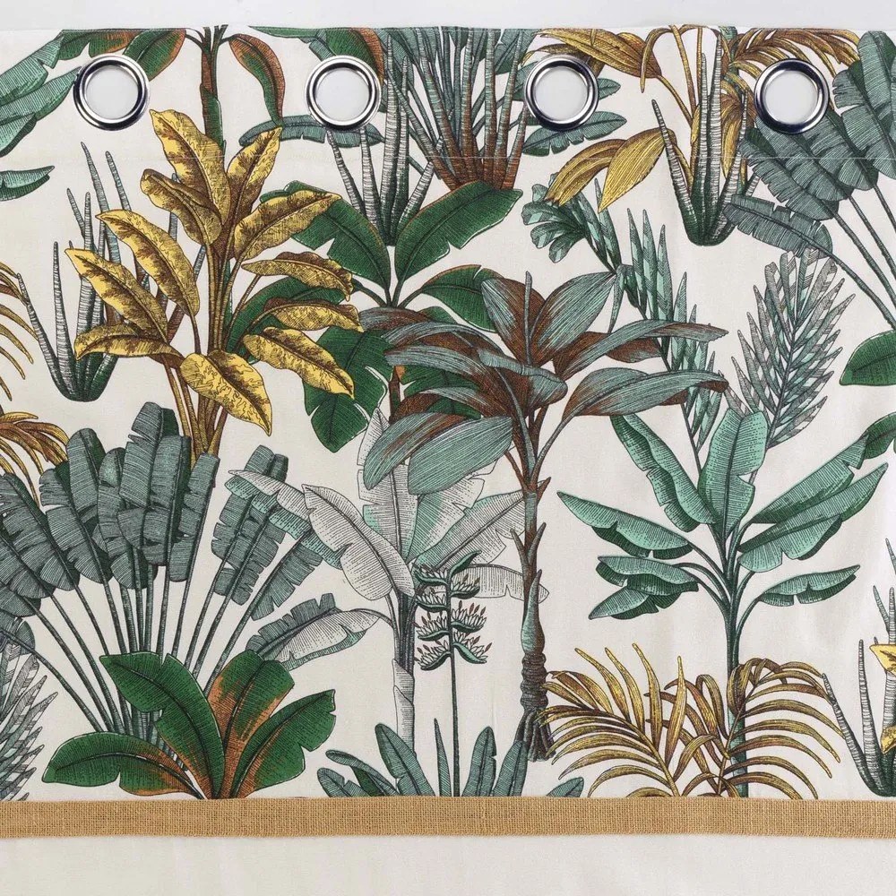 Zeleno-krémový záves 140x240 cm Balinesia – douceur d'intérieur