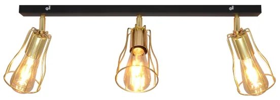 Bodové svietidlo TUBE 3xE27/15W/230V zlatá/čierna