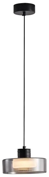 LED Luster na lanku LED/8W/230V 3000K čierna/dymová pr. 20 cm