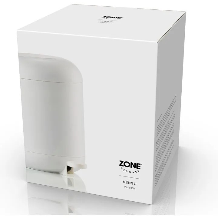 Biely nášľapný plastový odpadkový kôš 4 l Sensu – Zone