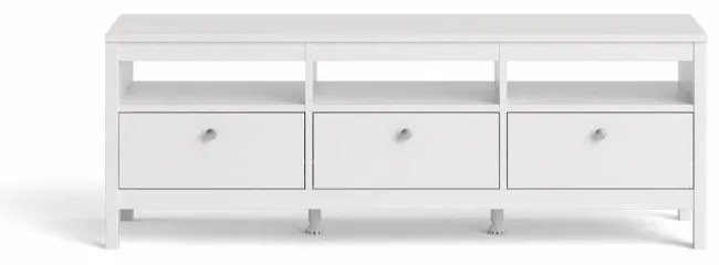 Tvilum Biely TV stolík SALOMO s 3 zásuvkami
