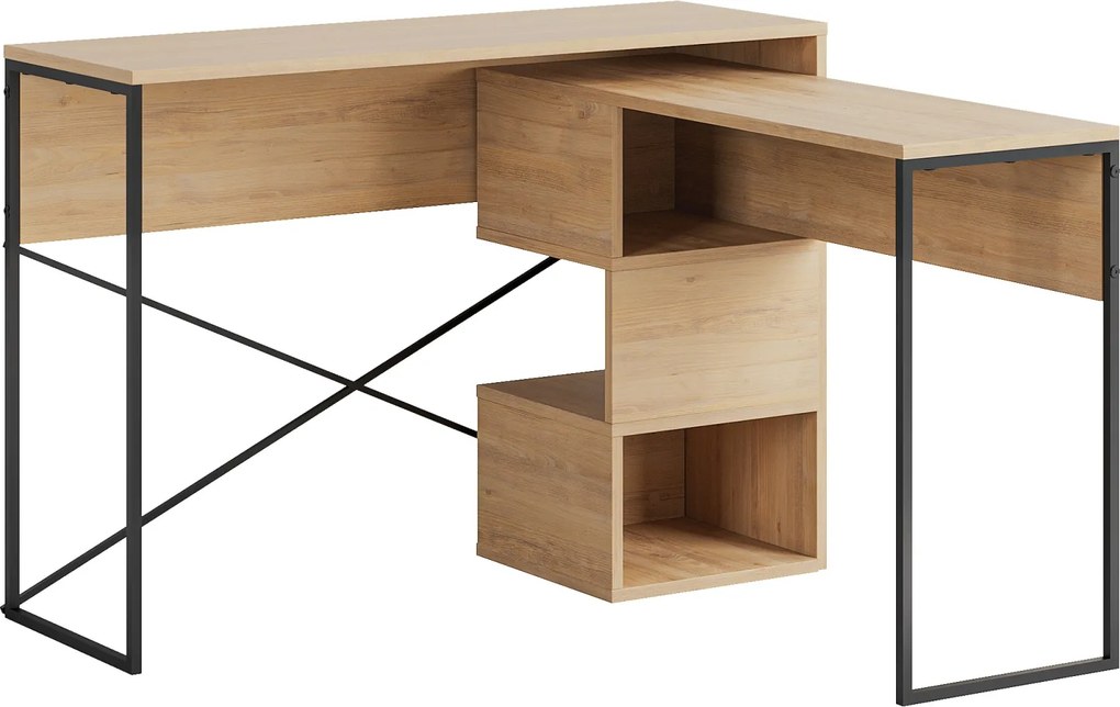 Pracovný stôl Houseland Badau Multi 2v1 dub zafírový