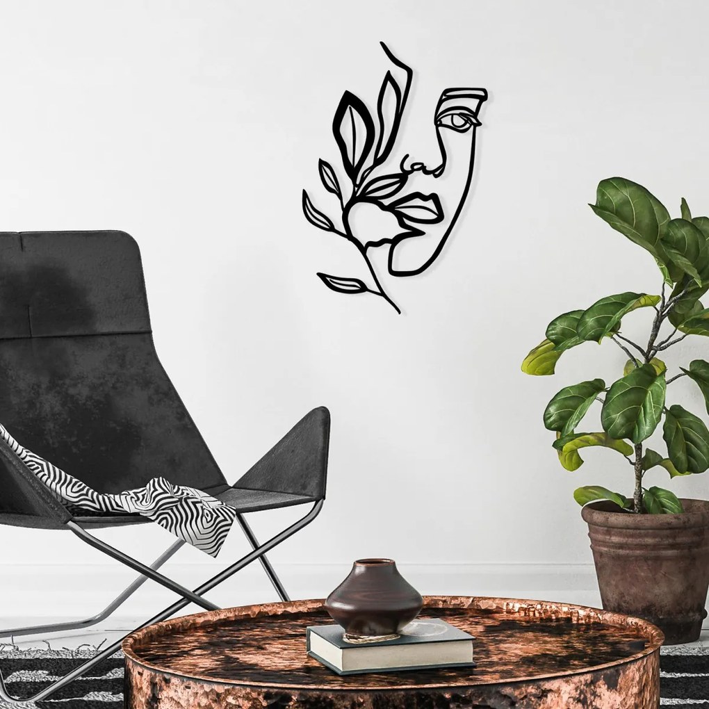 Nástenná dekorácia Ženská tvár čierna