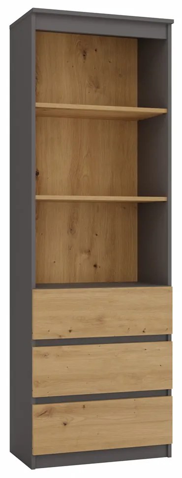 Regál Respeto 1 (antracit + dub artisan). Akcia -20%. Vlastná spoľahlivá doprava až k Vám domov. 1132646