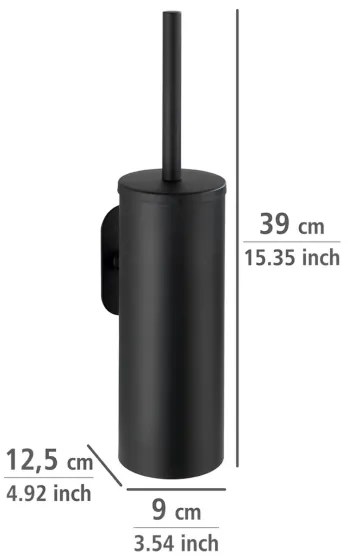 WENKO 24289100-WC kefa TURBO-LOC OREA BLACK 9x39,5 cm nerez/čierna
