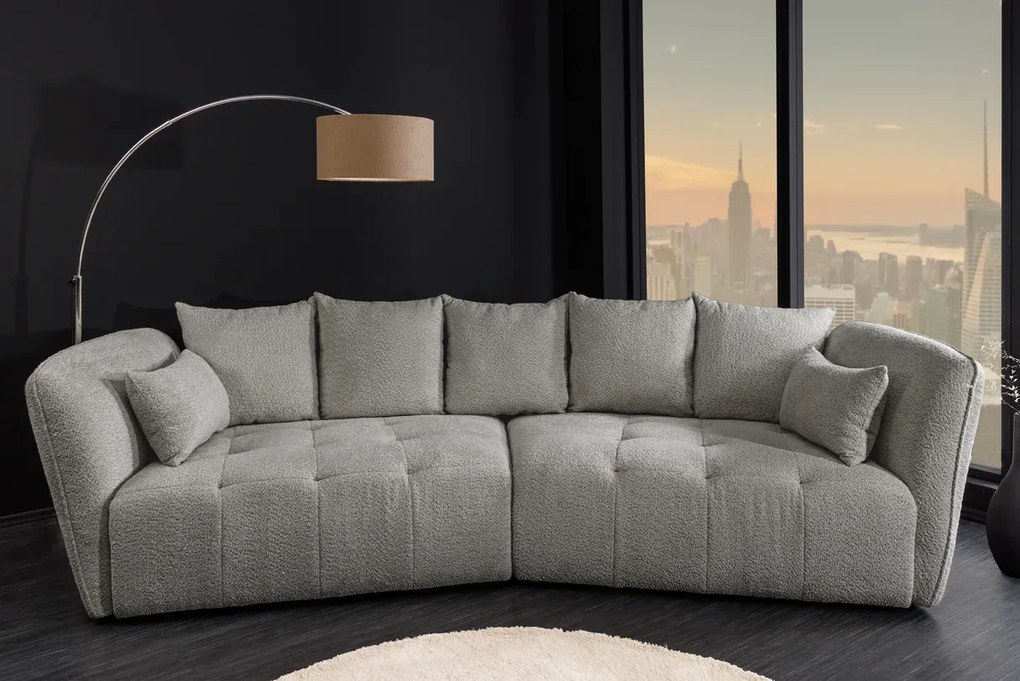 Pohovka ROYAL 295 cm XXL bouclé šedá