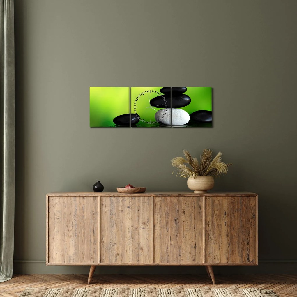 Obraz - Kamene na relaxáciu (s hodinami) (90x30 cm)