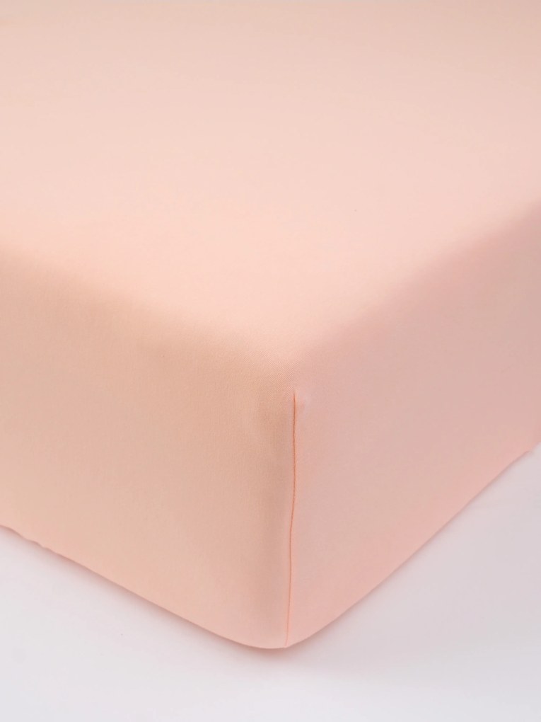 Jersey plachta do postieľky s elastanom Deluxe 60 × 120 cm – lososová