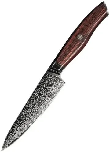 KnifeBoss viacúčelový damaškový nôž Utility 5" (127 mm) Rose wood VG-10