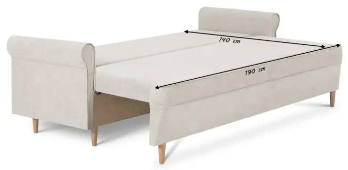 Trojmiestna pohovka s funkciou spania ELI Sivá