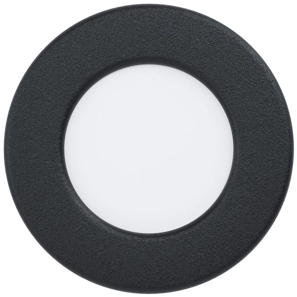 EGLO Zápustné LED bodové osvetlenie FUEVA 5, 2,7W, teplá biela, 86mm, okrúhle, čierne