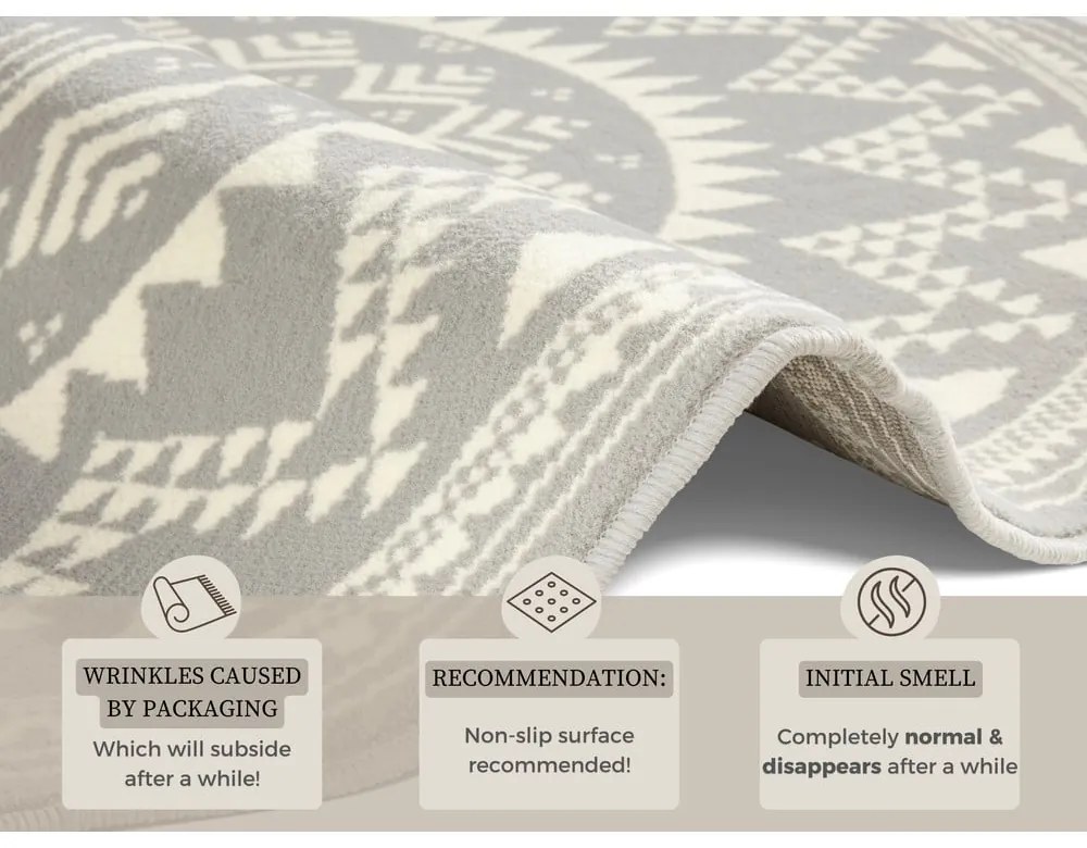 Sivý koberec Hanse Home Celebration Valencia, ⌀ 140 cm