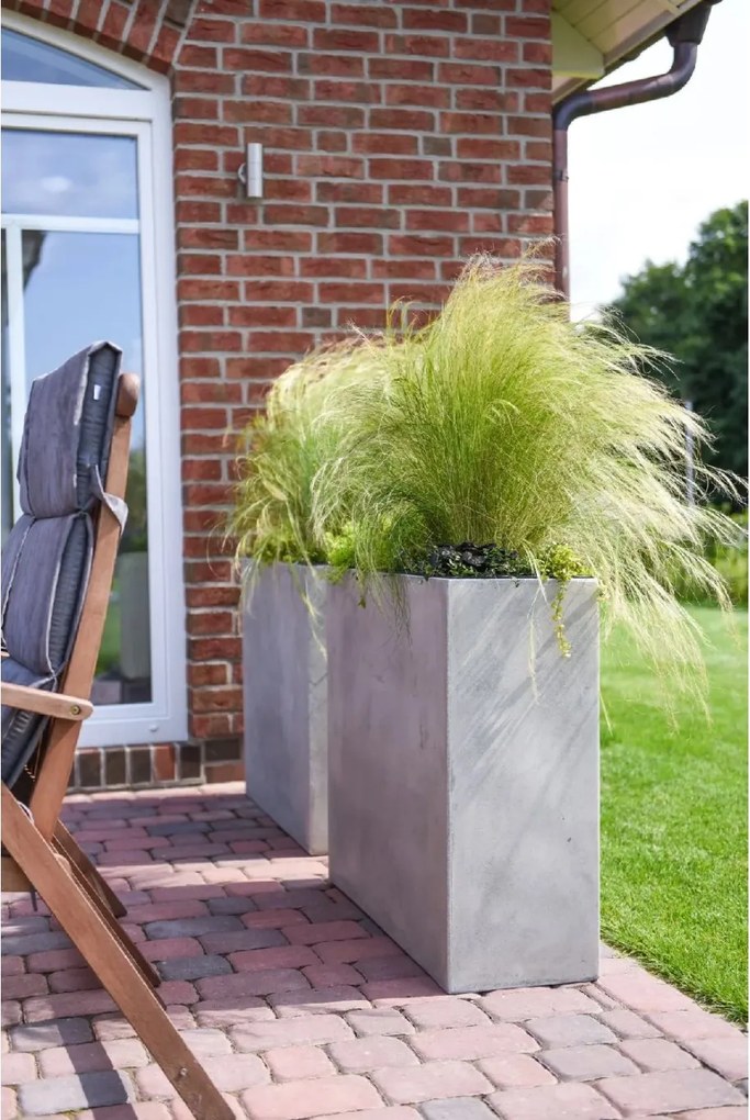 Kvetináč ELEMENTO, sklolaminát, šírka 88 cm, betón design