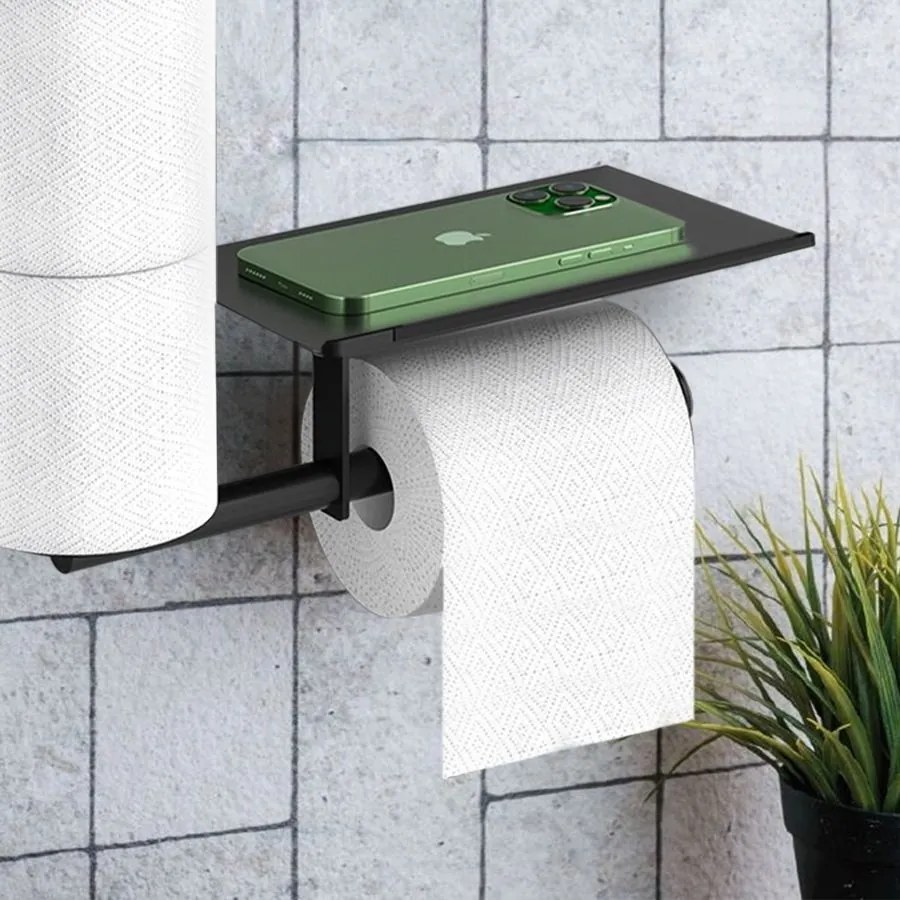 Tutumi, držiak na toaletný papier 322750, čierna matná, REA-07015