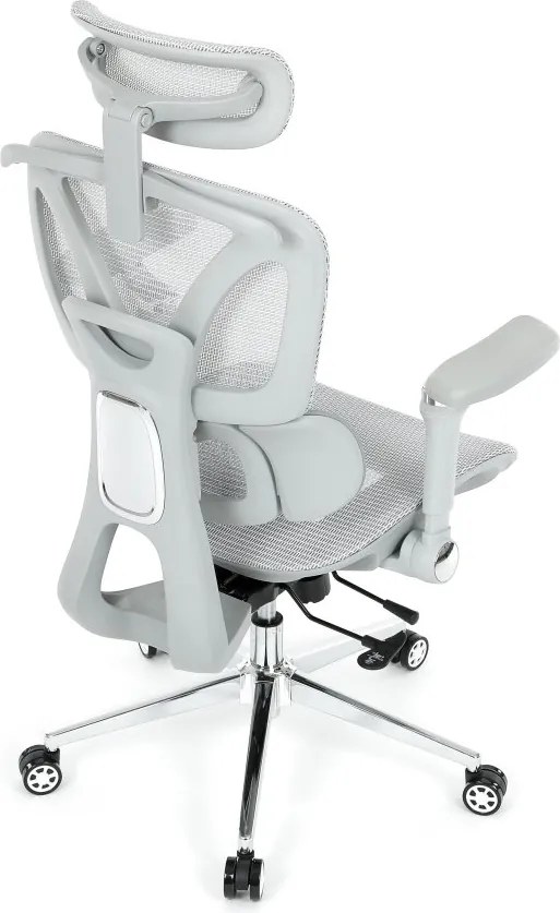 Kancelárska ergonomická stolička PORTE II — sieťovina, sivá