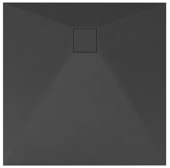 Erga Oldaf, SMC štvorcová sprchová vanička 80 x 80 cm, čierna matná, ERG-GMA-OL-8080BK