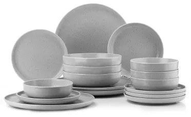 Jedálenská sada 16 ks sivá/porcelán