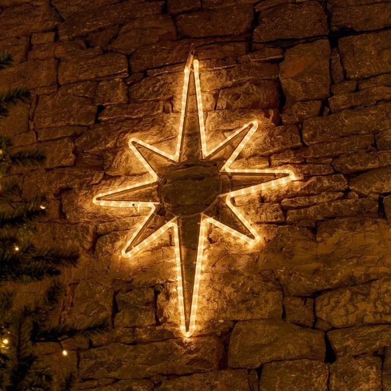 DECOLED LED svetlo s hviezdou, závesné, 82 x125 cm, teplá biela