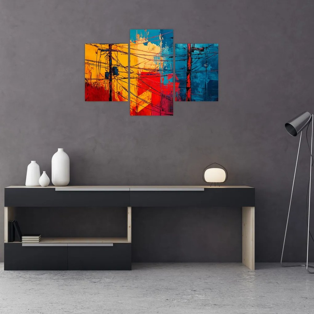 Obraz - Abstraktné elektrické vedenie (90x60 cm)
