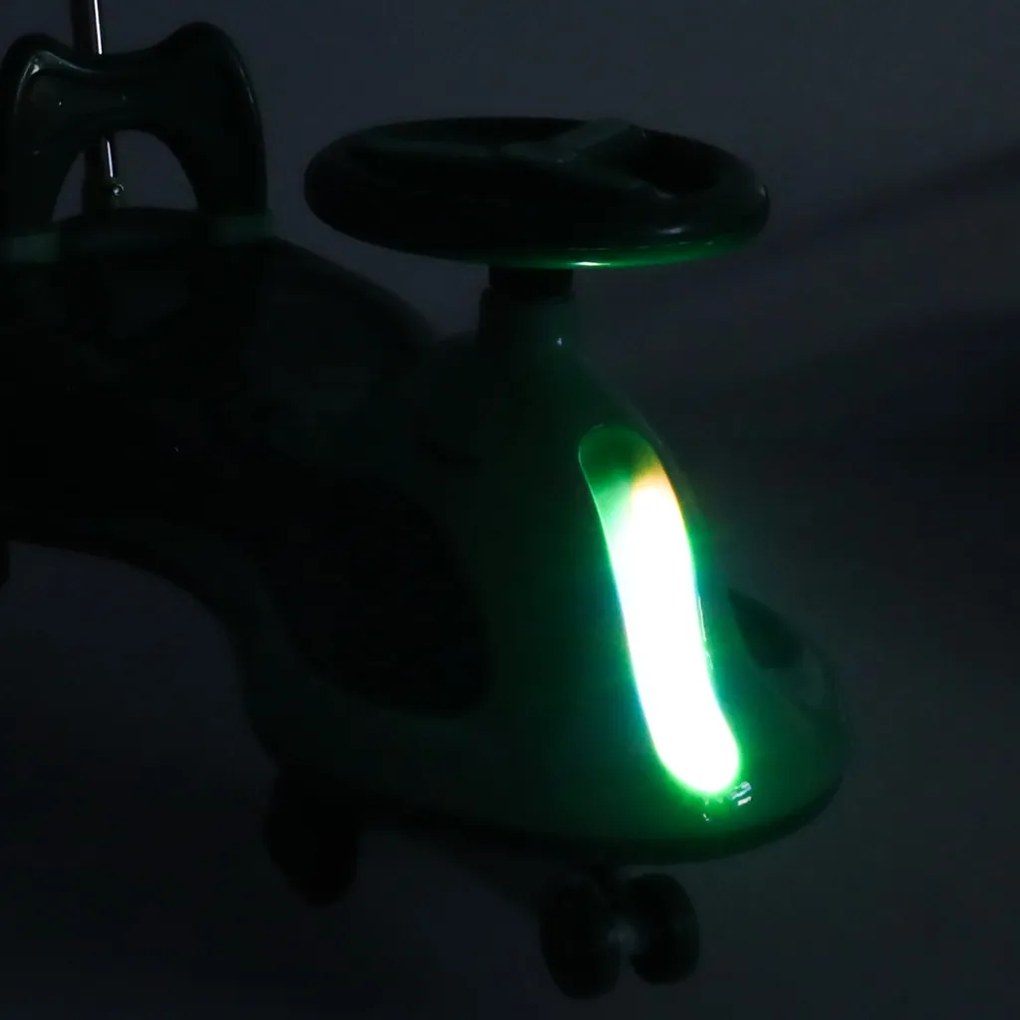 KIK LED Swing FIX S2 gravitačná kolobežka s LED kolesami, zelená